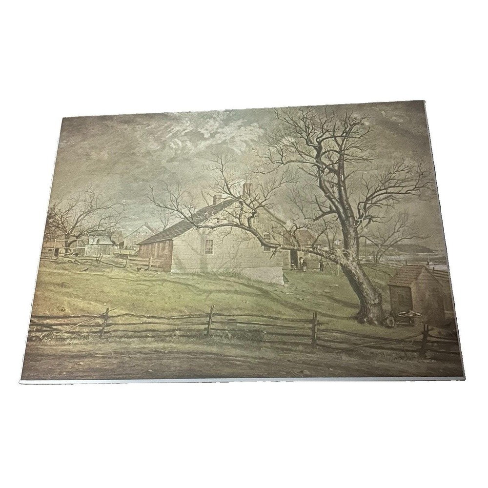 William S Mount Long Island Farmhouses Met Museum Mounted Art Print 12x9